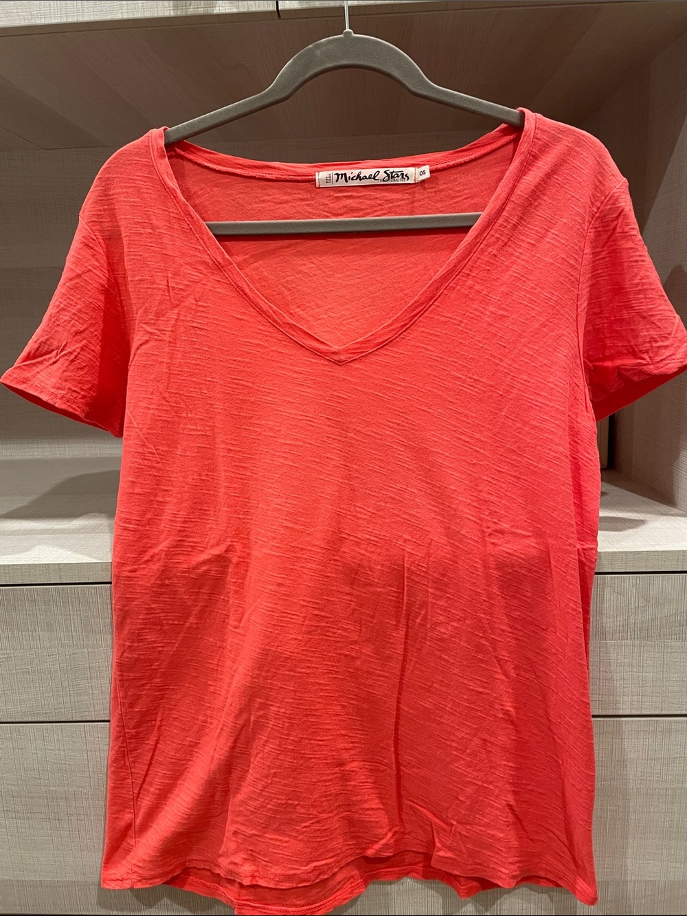 Michael Stars Coral Short-Sleeve V-Neck Tee